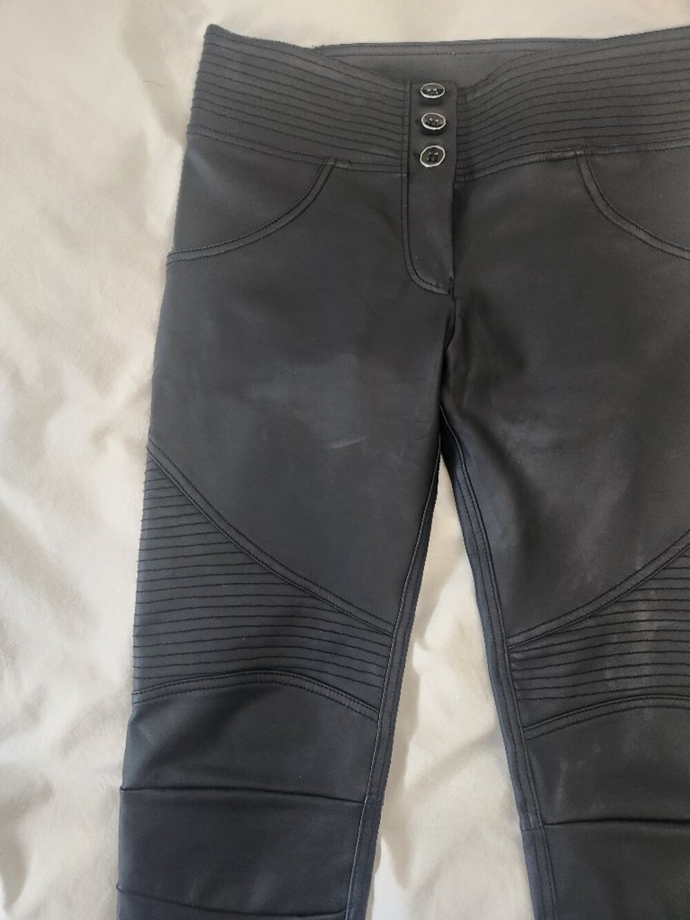 Freddy WR.UP Faux Leather Moto Biker Leggings-SzM